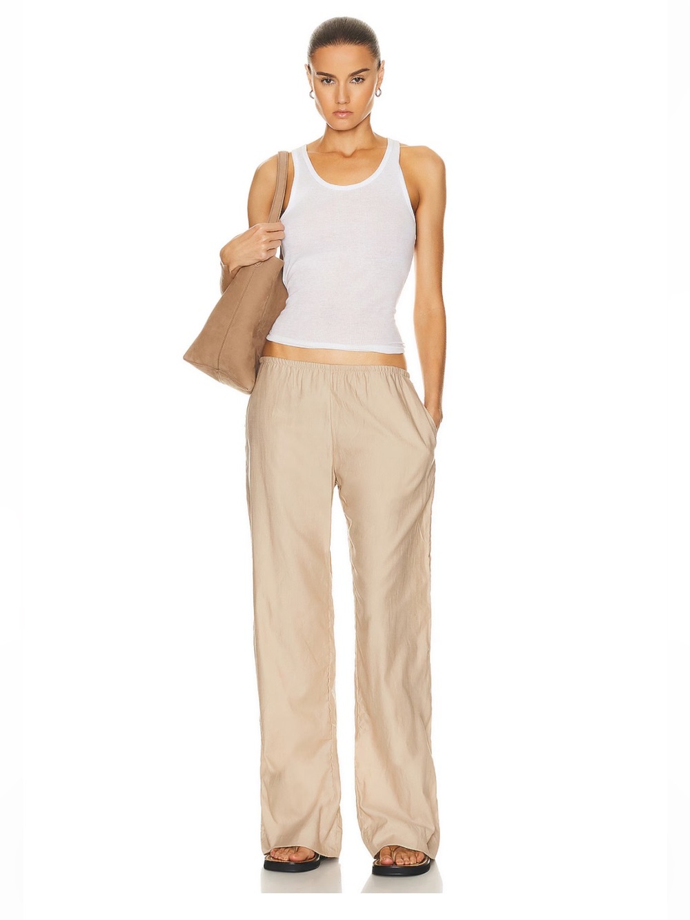 Leset Yoko Pocket Pants - ecru tan beige size medium